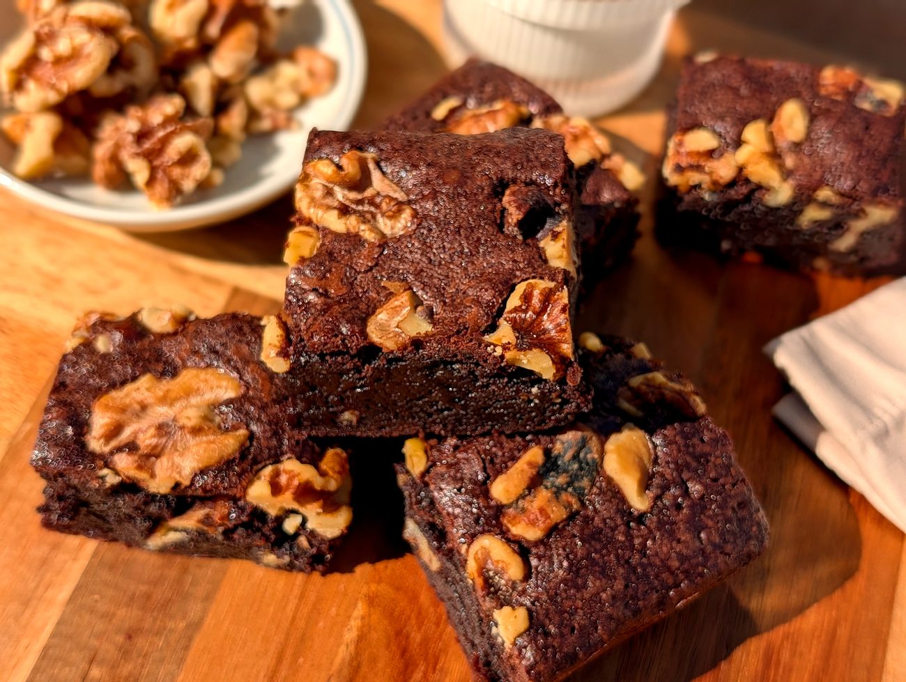 Homemade walnut brownies